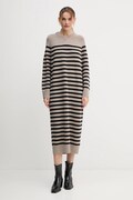 Вовняна сукня Tommy Hilfiger колір бежевий midi oversize WW0WW46761