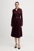 Tommy Hilfiger sukienka kolor bordowy midi rozkloszowana WW0WW48398