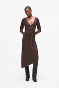 Haljina Karl Lagerfeld boja: smeđa, midi, uski kroj, A4W13026