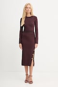 Elisabetta Franchi sukienka kolor bordowy midi dopasowana AM28S57E2