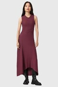 AllSaints sukienka GIA kolor bordowy maxi rozkloszowana W073DD