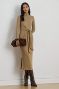 Сукня Lauren Ralph Lauren колір бежевий midi облягаюча 200980028