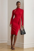 Сукня Lauren Ralph Lauren колір червоний midi облягаюча 200980036