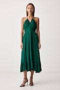 Morgan rochie evazată verde simplă ROCE