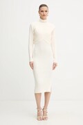 Šaty a sveter Morgan béžová farba, midi, priliehavé, RMORIA