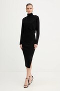 Šaty a sveter Morgan čierna farba, midi, priliehavé, RMORIA