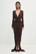 Сукня Rick Owens Lilies Poppy колір коричневий maxi облягаюча LI02E3507.RV