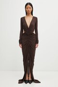 Φόρεμα Rick Owens Lilies Poppy χρώμα: καφέ, LI02E3507.RV