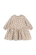 Konges Sløjd sukienka dziecięca z bawełną COCO DRESS GOTS kolor beżowy mini rozkloszowana KS103758