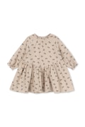 Konges Sløjd rochie de bumbac pentru copii COCO DRESS GOTS culoarea bej, mini, evazati, KS103758