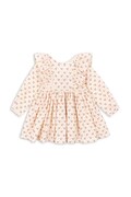 Παιδικό βαμβακερό φόρεμα Konges Sløjd CIANNA LS BOW DRESS GOTS χρώμα: μπεζ, KS103755
