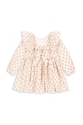 Konges Sløjd sukienka bawełniana dziecięca CIANNA LS BOW DRESS GOTS kolor beżowy mini rozkloszowana KS103755