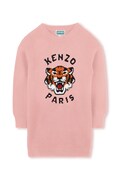 Kenzo Kids sukienka z domieszką wełny dziecięca kolor różowy mini oversize K61356