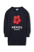 Kenzo Kids sukienka z domieszką wełny dziecięca kolor granatowy mini oversize K61356