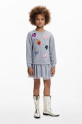 Desigual sukienka dziecięca kolor szary mini rozkloszowana 25WGVK16