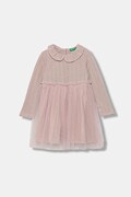 United Colors of Benetton sukienka dziecięca kolor różowy mini rozkloszowana 4JACGV02J