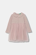 United Colors of Benetton rochie fete culoarea roz, mini, evazati, 4JACGV02J