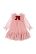 Konges Sløjd sukienka dziecięca BOW DRESS kolor różowy mini rozkloszowana KS104240