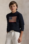 Дитячий бавовняний светр Polo Ralph Lauren колір синій 323668285001
