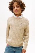 Tommy Hilfiger pulover de bumbac pentru copii culoarea bej, KB0KB09753