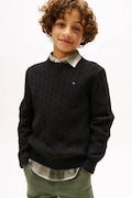 Tommy Hilfiger pulover de bumbac pentru copii culoarea negru, KB0KB09753