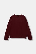 United Colors of Benetton sweter bawełniany dziecięcy kolor bordowy lekki 120YC108S