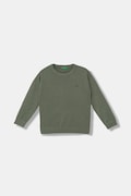 Дитячий бавовняний светр United Colors of Benetton колір зелений легкий 120YC108S
