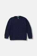 United Colors of Benetton sweter z dodatkiem wełny dziecięcy kolor granatowy 1344G100R