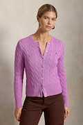 Polo Ralph Lauren kardigan damski bawełniany fioletowy 211971868