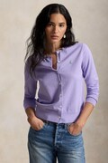 Polo Ralph Lauren kardigan damski z bawełną fioletowy 211971871