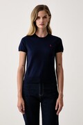 Polo Ralph Lauren sweter z krótkim rękawem damski z bawełną granatowy 211971872