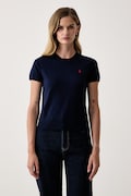 Polo Ralph Lauren sweter z krótkim rękawem damski z bawełną granatowy 211971872