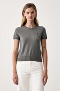 Polo Ralph Lauren sweter z krótkim rękawem damski z bawełny szary 211971872