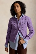 Polo Ralph Lauren kardigan wełniany damski fioletowy 211972104