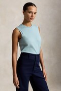 Polo Ralph Lauren kamizelka damska z bawełną niebieska 211972111