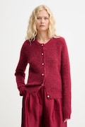 MUNTHE cardigan din lână POVILLA culoarea bordo, 252160025272