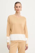 Elisabetta Franchi sweter damski kolor beżowy lekki MK01S56E2