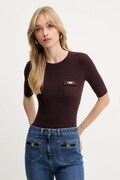 Elisabetta Franchi sweter z jedwabiem damski kolor bordowy lekki MK10B56E2