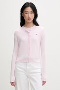Tommy Jeans kardigan damski bawełniany różowy DW0DW20976
