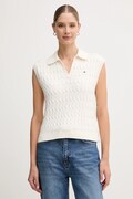 Tommy Hilfiger vestă din bumbac culoarea alb, light, WW0WW45655