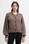 Tommy Hilfiger cardigan din bumbac culoarea maro, călduros, WW0WW45692