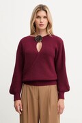 Simona Corsellini pulover din amestec de lână culoarea bordo, light, A25CPMGG0401
