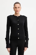 Simona Corsellini kardigan wełniany damski kolor czarny lekki A25CPCRE0201