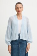 BOSS Orange kardigan z domieszką wełny damski kolor niebieski lekki 50545878