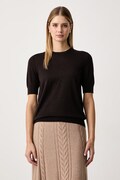 BOSS T-shirt swetrowy damski wełniany Farbella brązowy 50544996