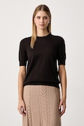 BOSS T-shirt swetrowy damski wełniany Farbella brązowy 50544996