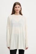 Pinko sweter wełniany damski kolor beżowy lekki 105749 A2UN