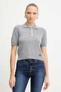 Pinko polo wełniane damskie kolor szary 105450 A2Q9