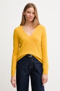United Colors of Benetton sweter wełniany damski kolor żółty lekki 1002D401Y
