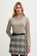 United Colors of Benetton sweter z dodatkiem wełny damski kolor beżowy lekki 102HD4032